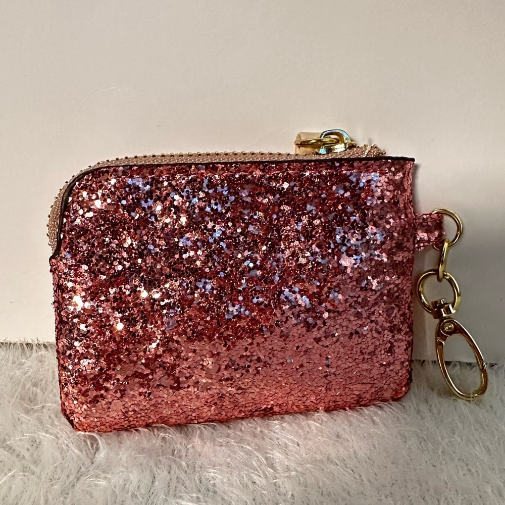 Glittery Pink Coin Purse with Keychain 🌟🌟🌟🌟